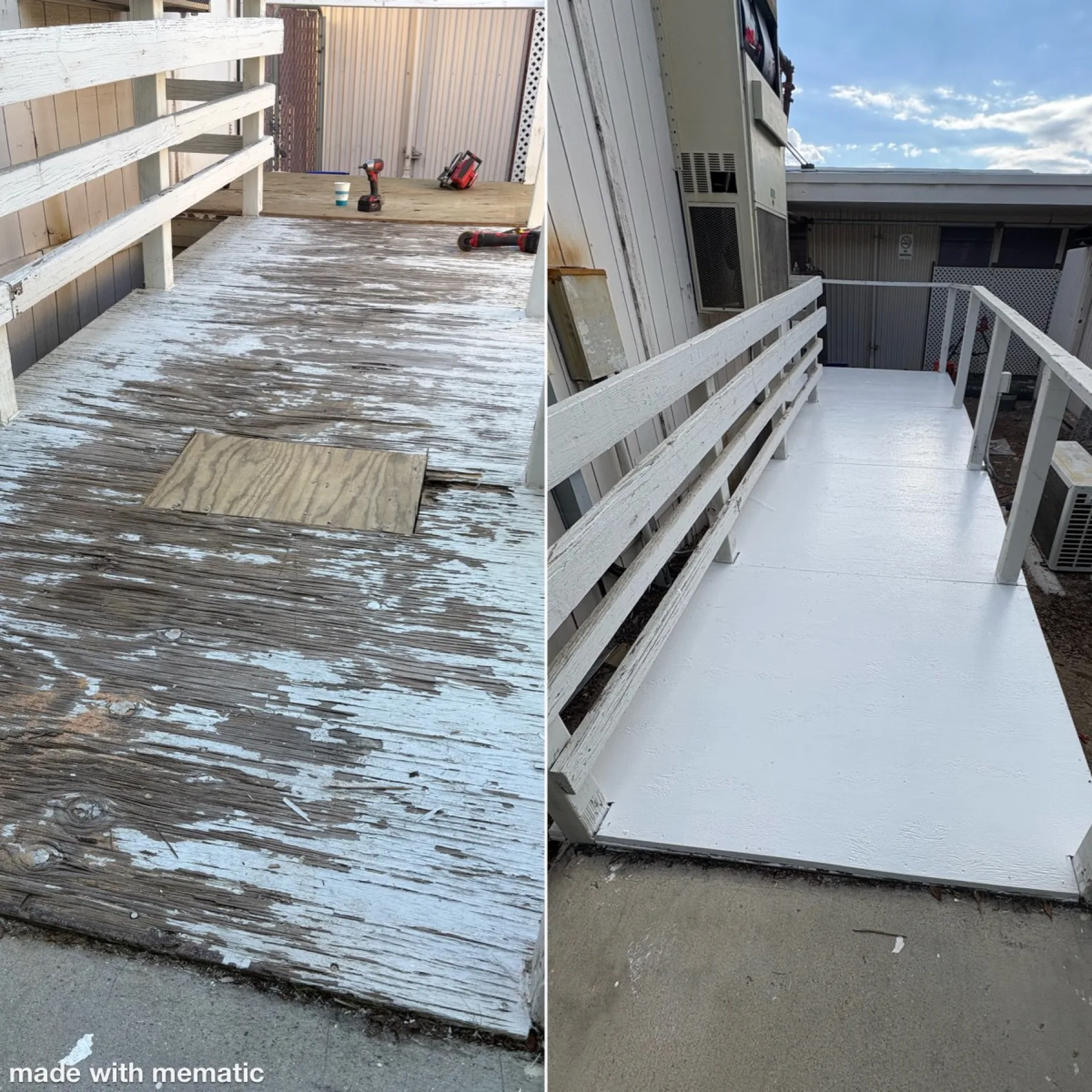 Before and after ramp repair by G&P Property Solutions LLC